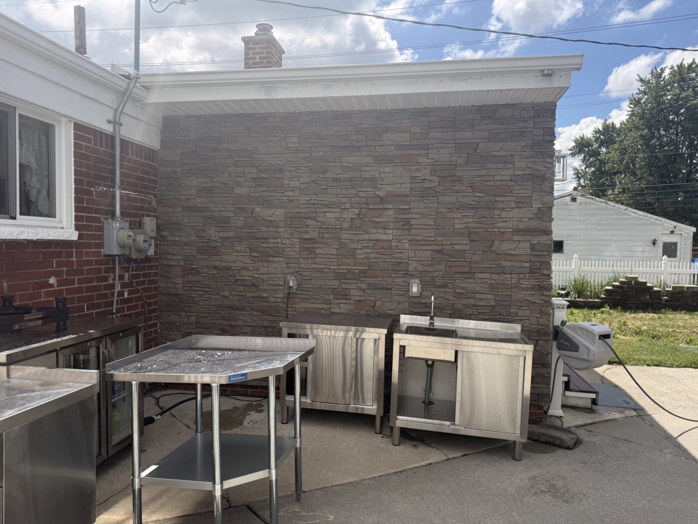 Kenai gable siding outdoor kitchen