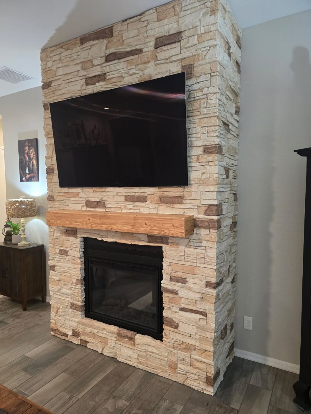 Vanilla Bean fireplace side view