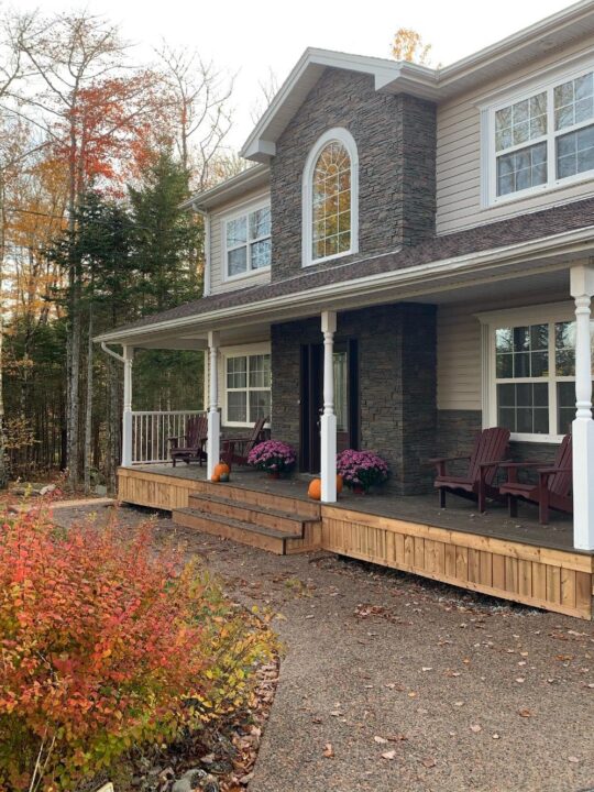 Stacked Stone Siding, Before and After